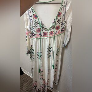 Embroidered White Maxi Dress